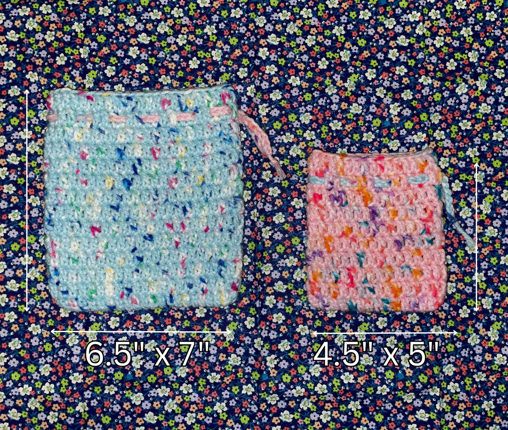 Handmade Crochet Drawstring Pouch