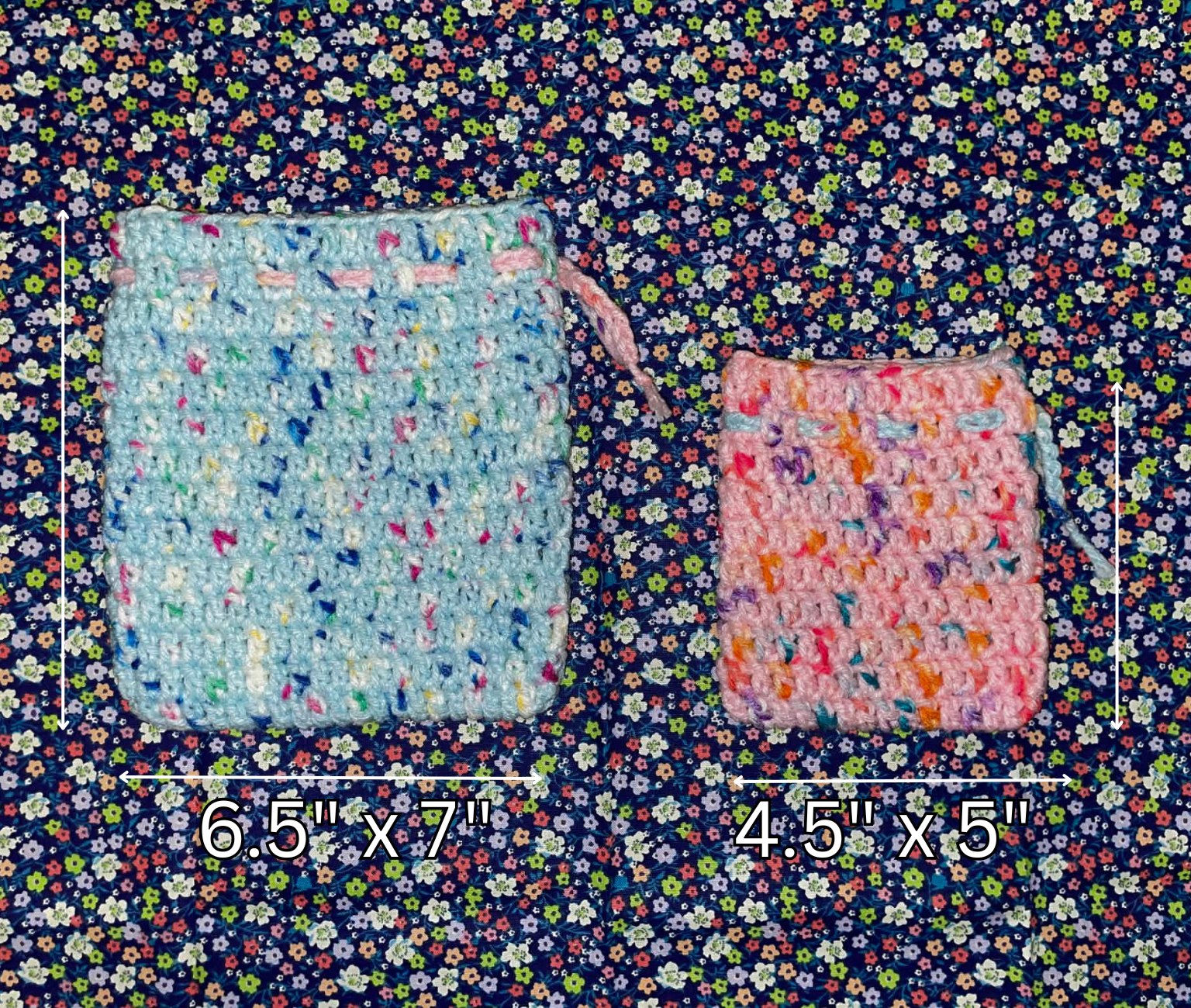 Handmade Crochet Drawstring Pouch