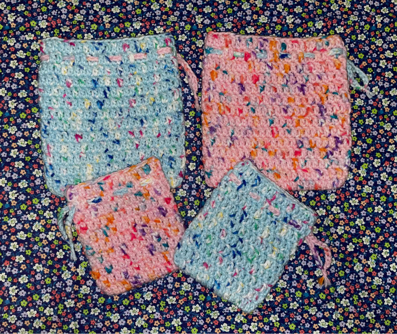 Handmade Crochet Drawstring Pouch