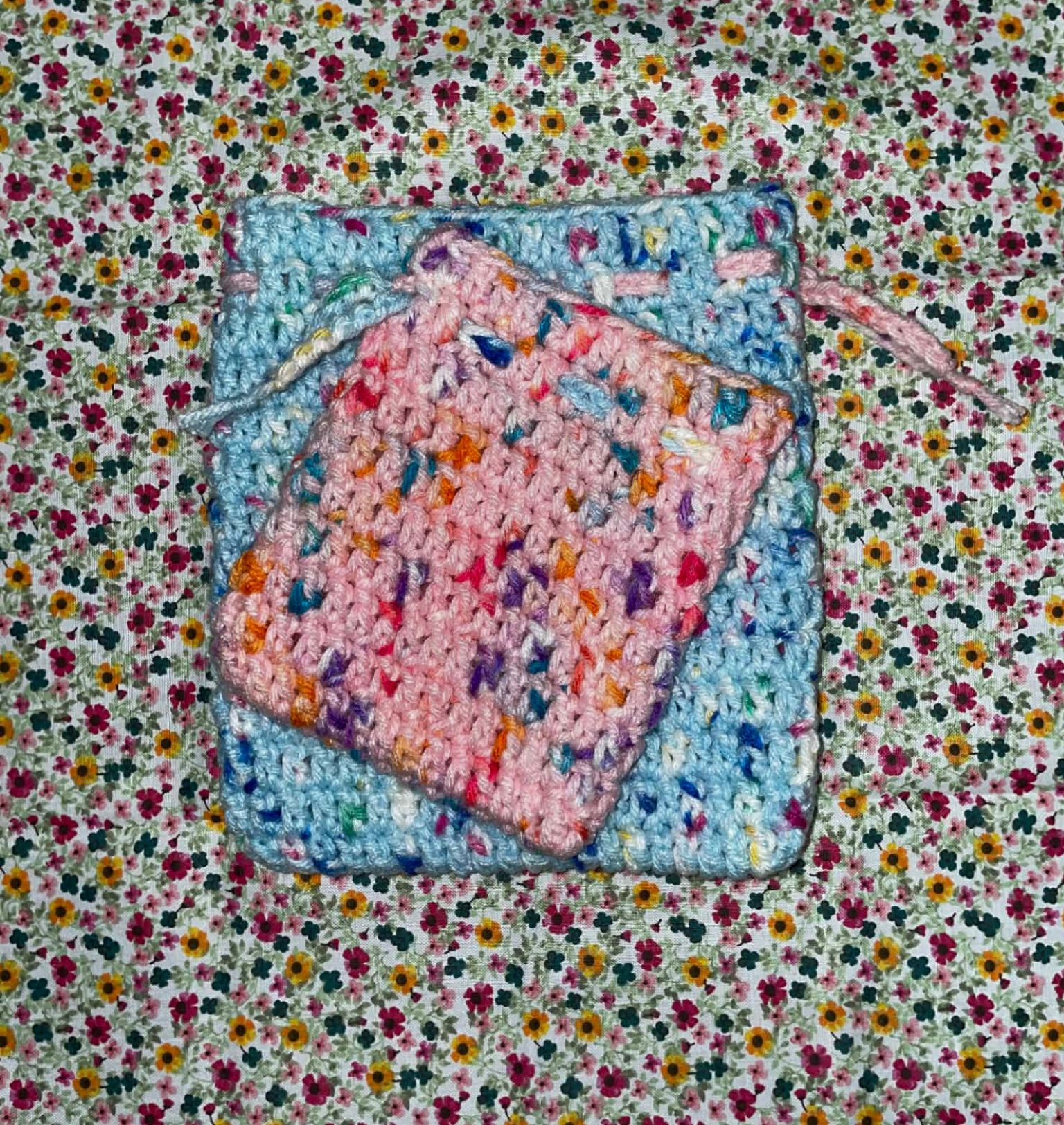 Handmade Crochet Drawstring Pouch