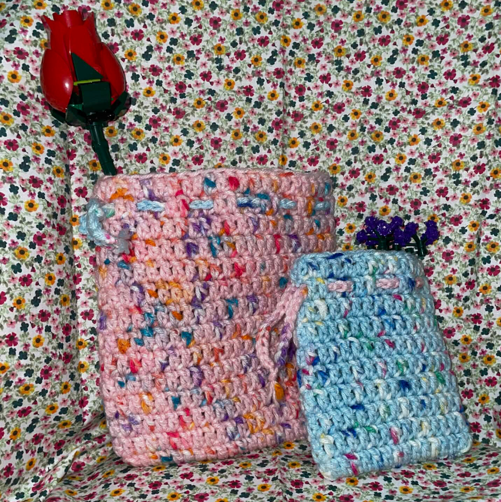 Handmade Crochet Drawstring Pouch