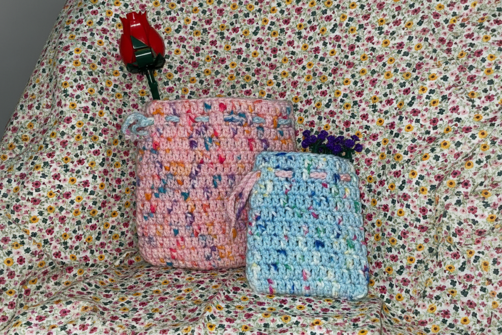 Handmade Crochet Drawstring Pouch