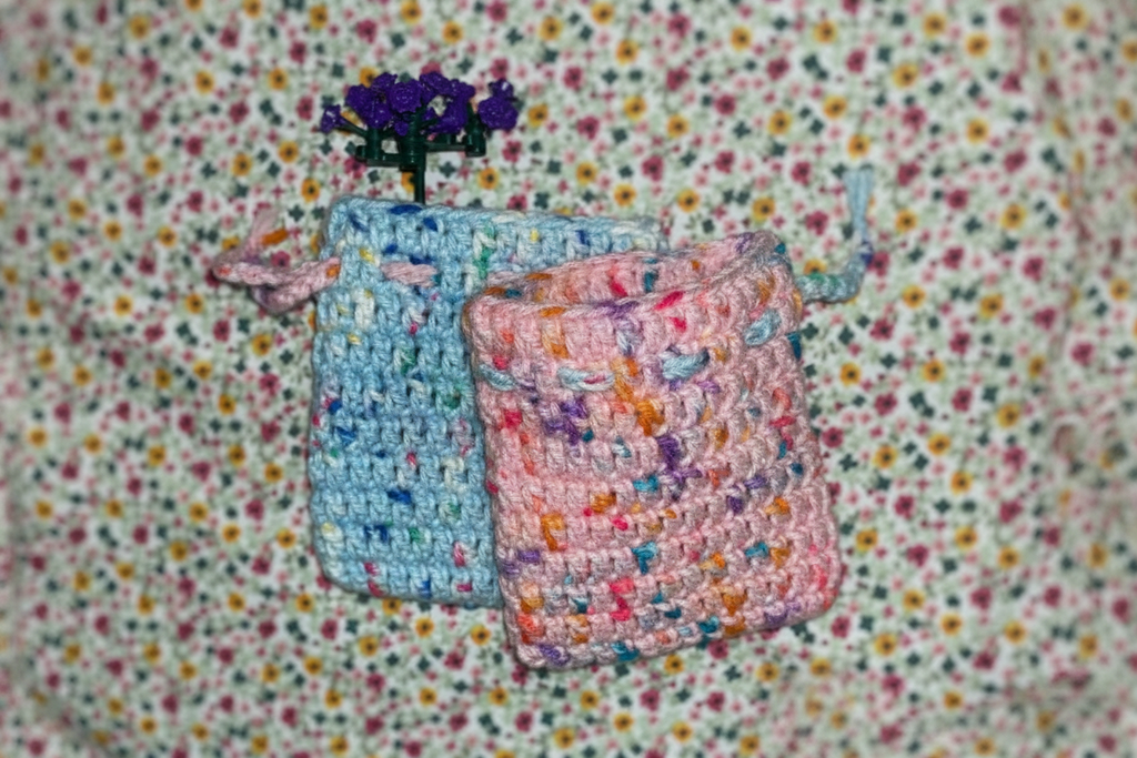 Handmade Crochet Drawstring Pouch
