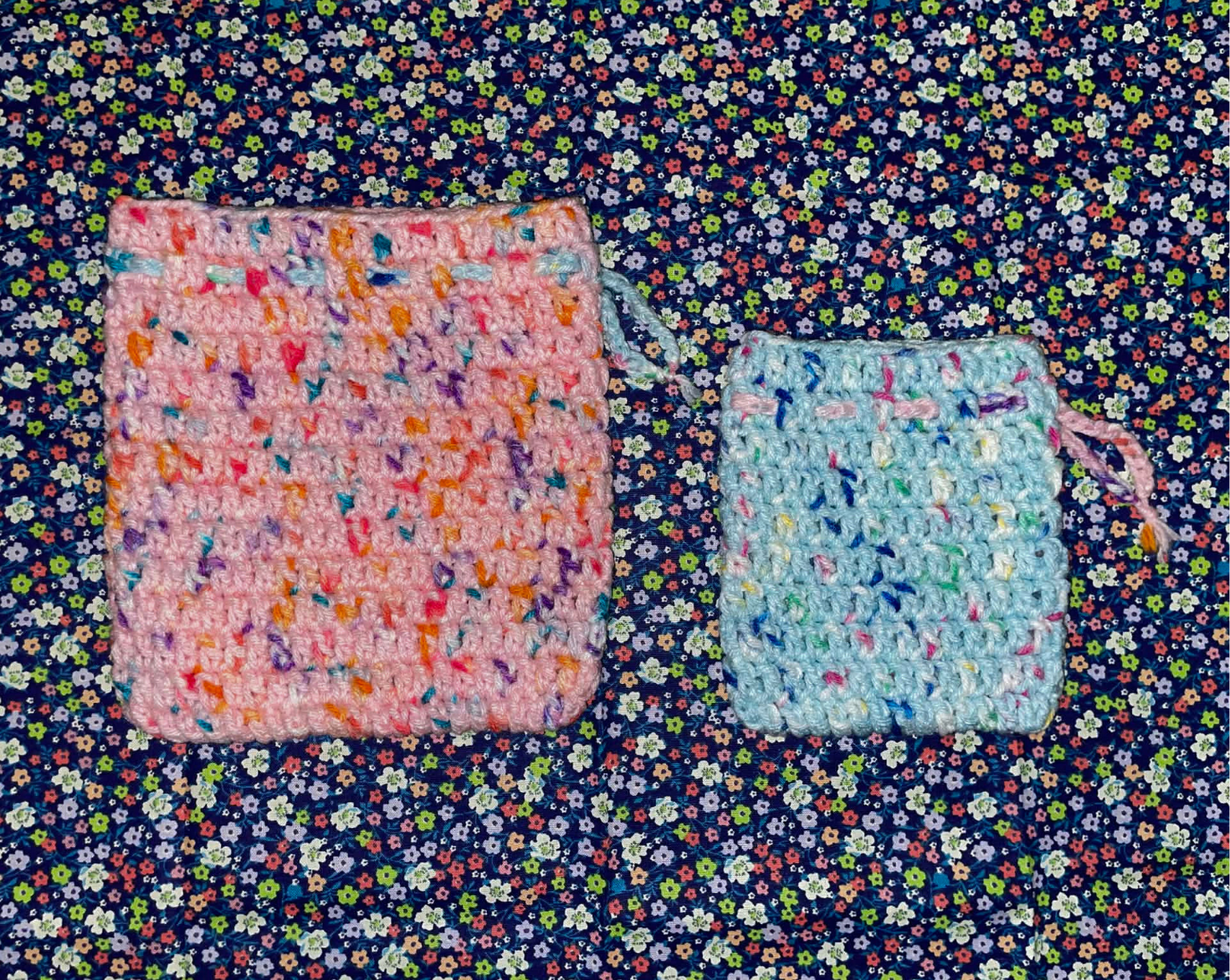 Handmade Crochet Drawstring Pouch